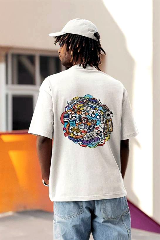 Doodle print tee